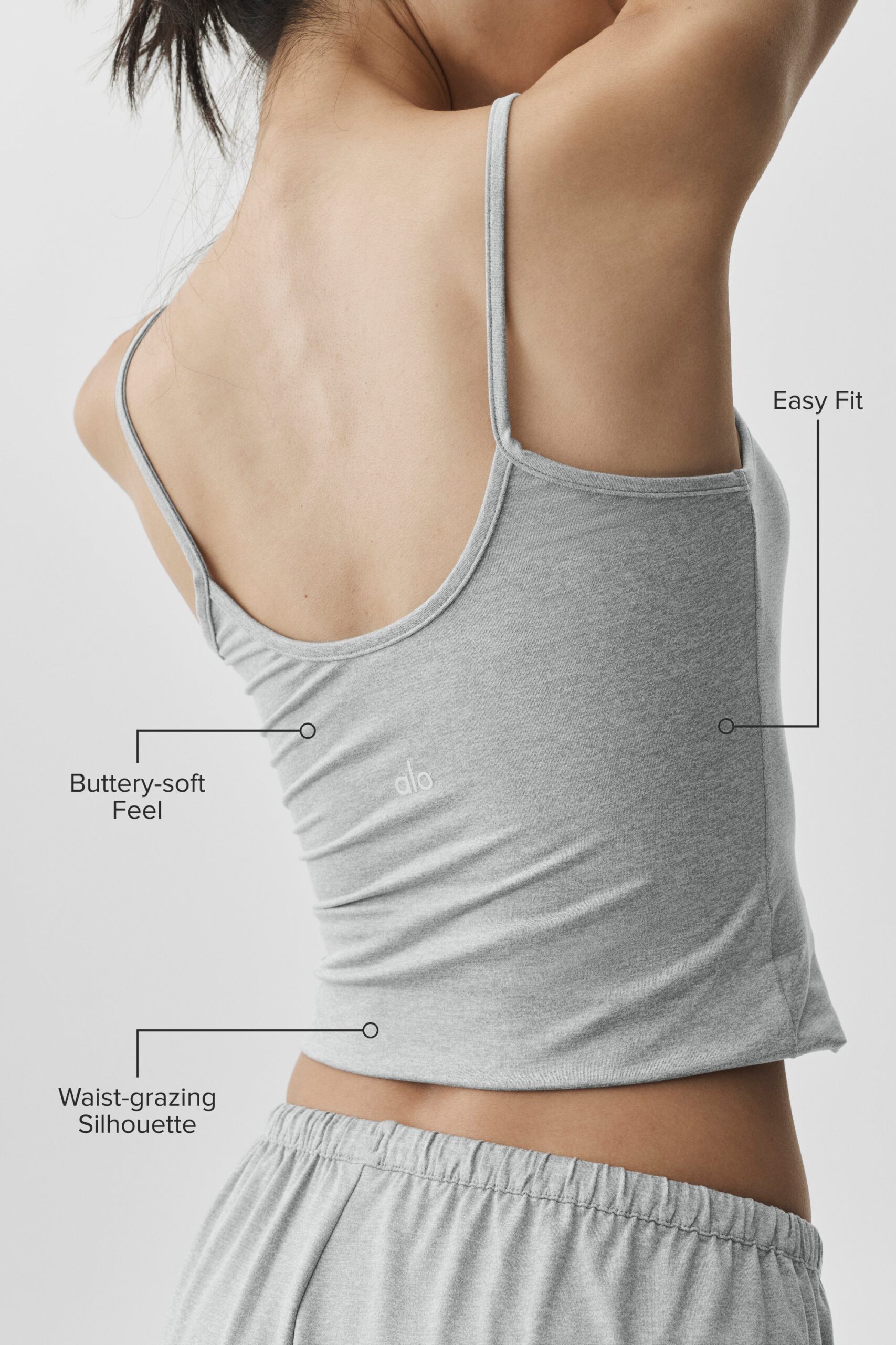 Alosoft Finesse Cami Tank - Vintage Athletic Heather - Image 2