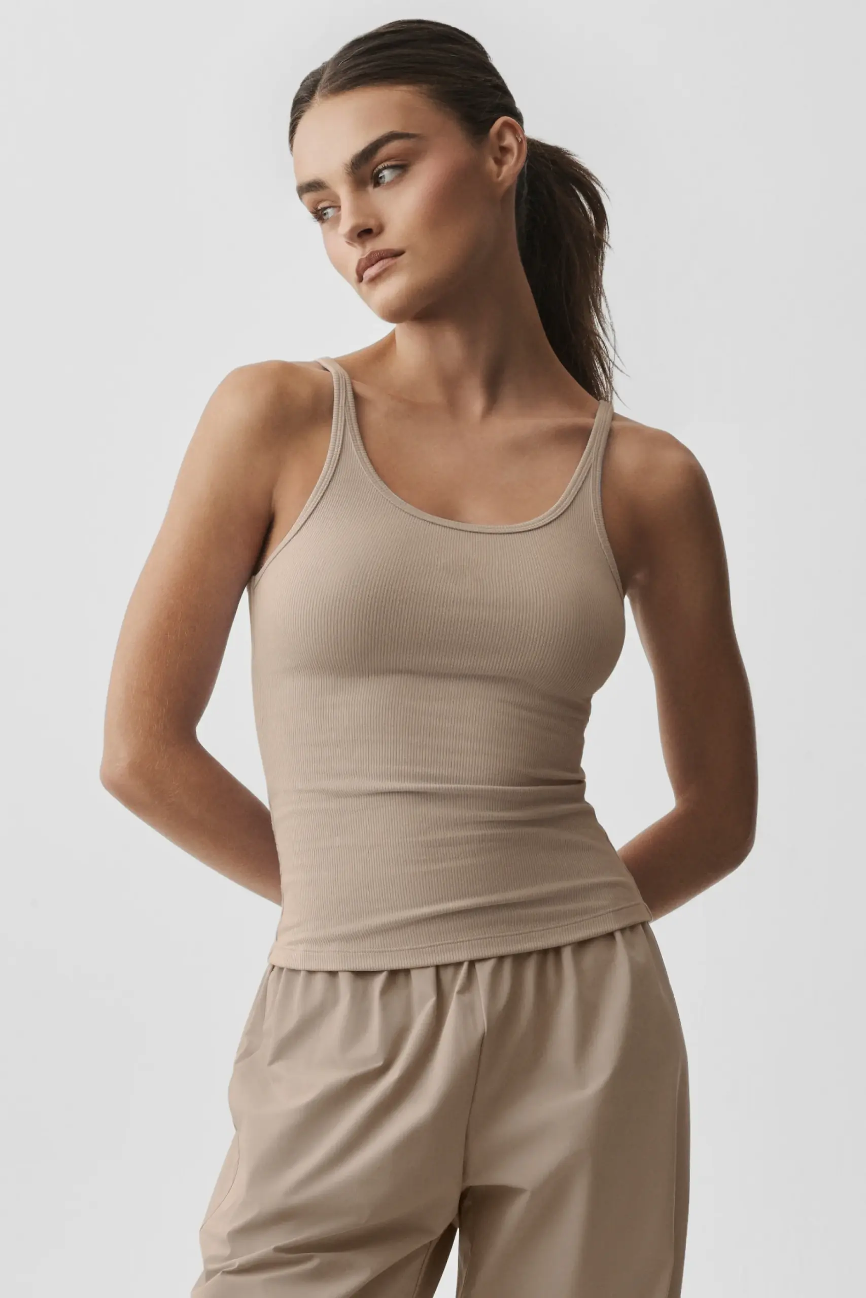 Ribbed Adore Tank - Gravel