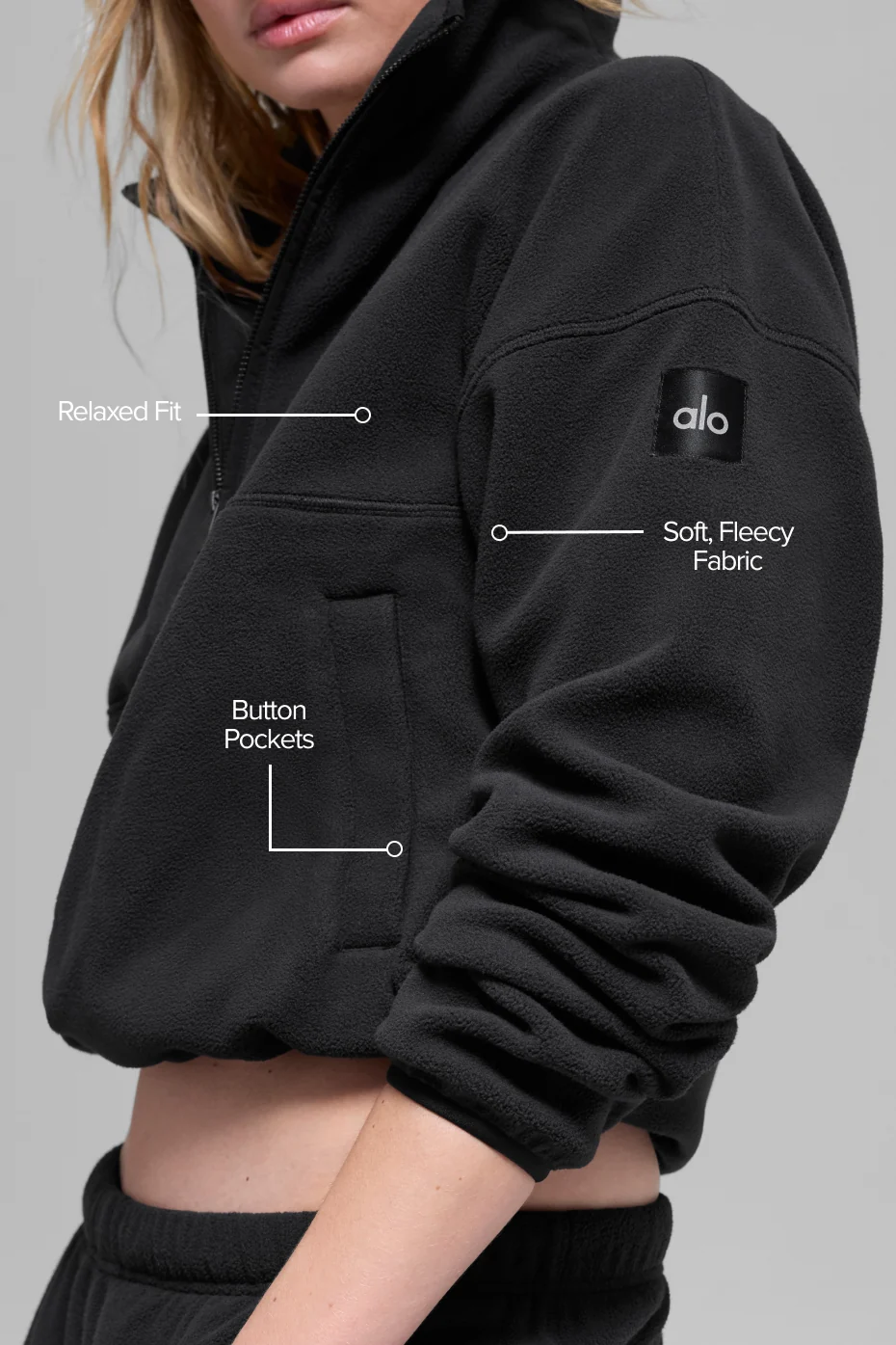 Polar Fleece Retreat Cover Up - Black - Image 2