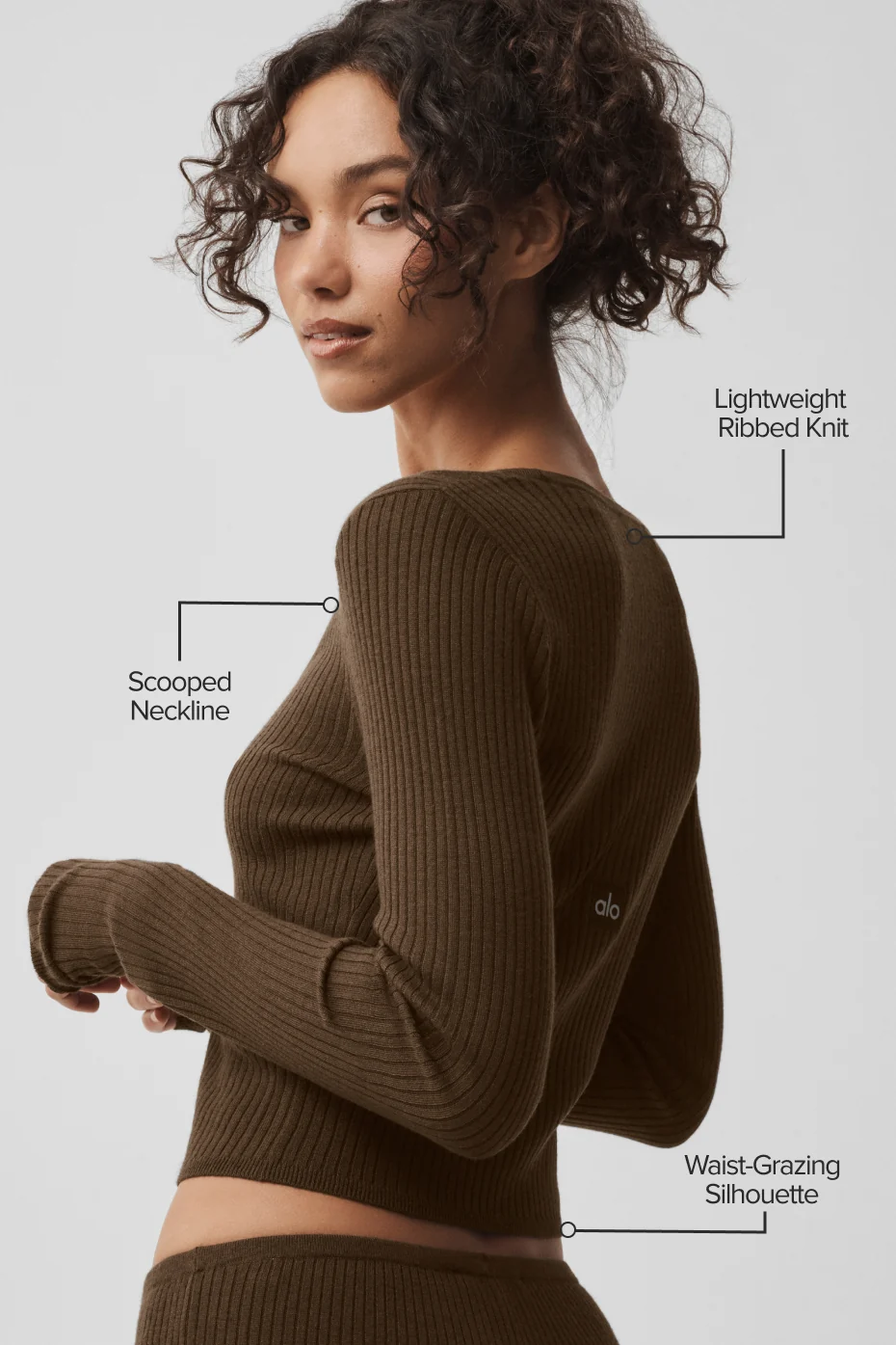 Sweater Knit Unwind Long Sleeve - Espresso - Image 2