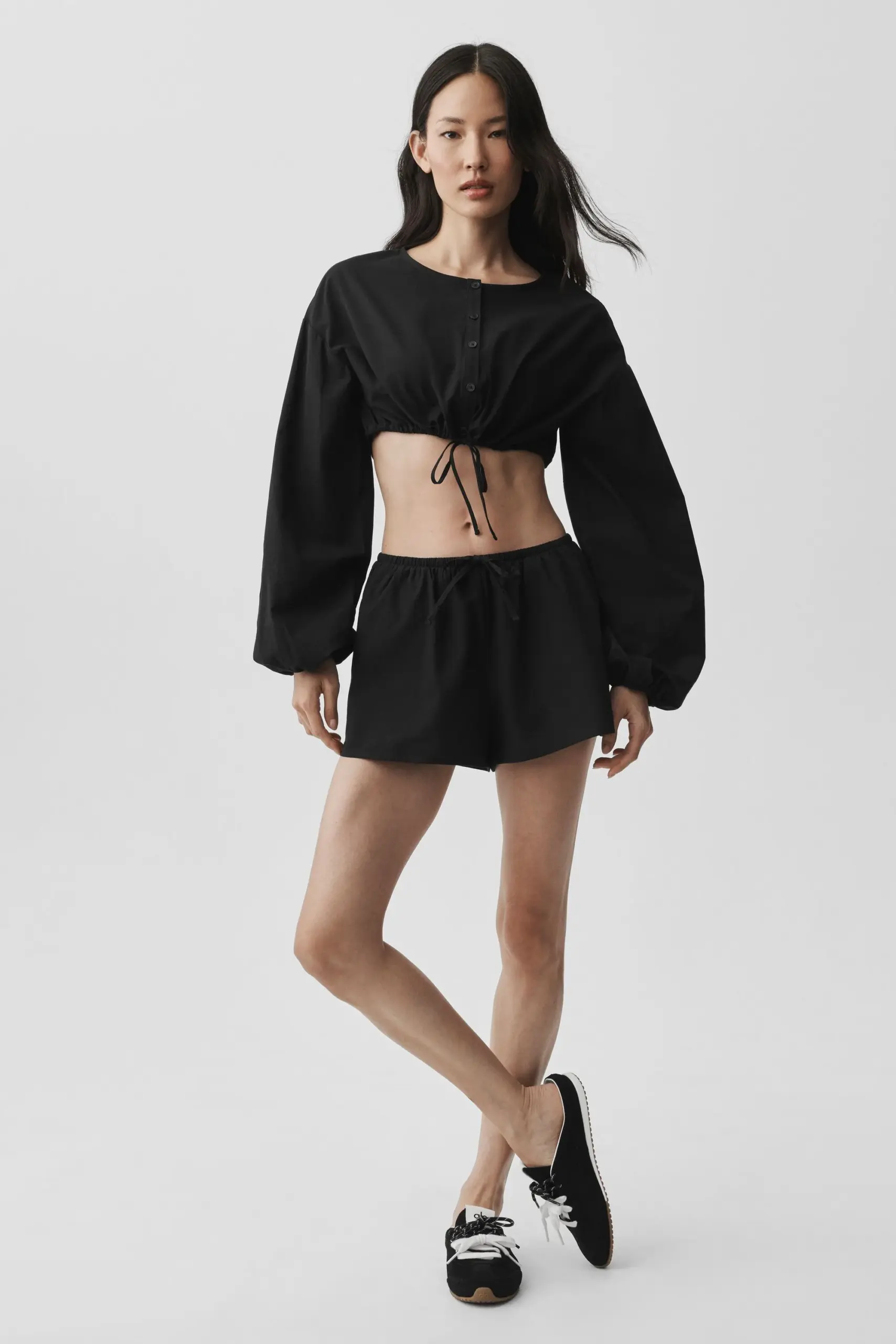 Cotton Cropped Real Deal Long Sleeve - Black - Image 4
