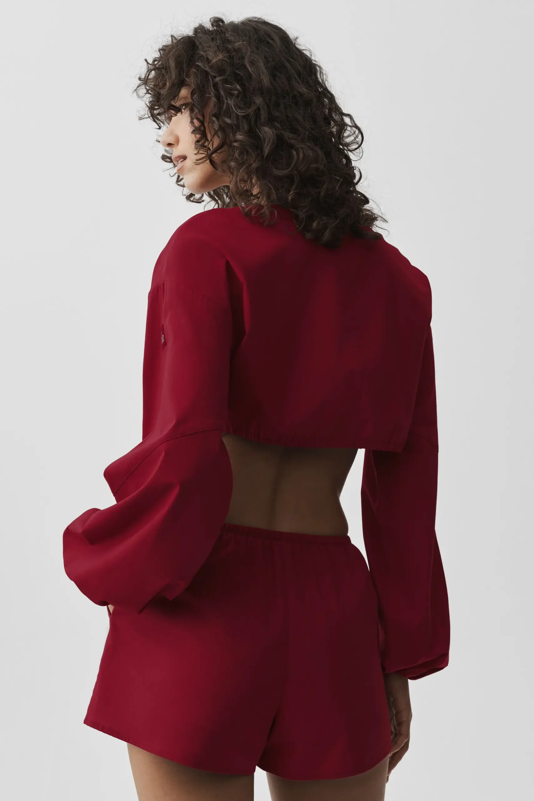 Cotton Cropped Real Deal Long Sleeve - Summer Romance Red - Image 2
