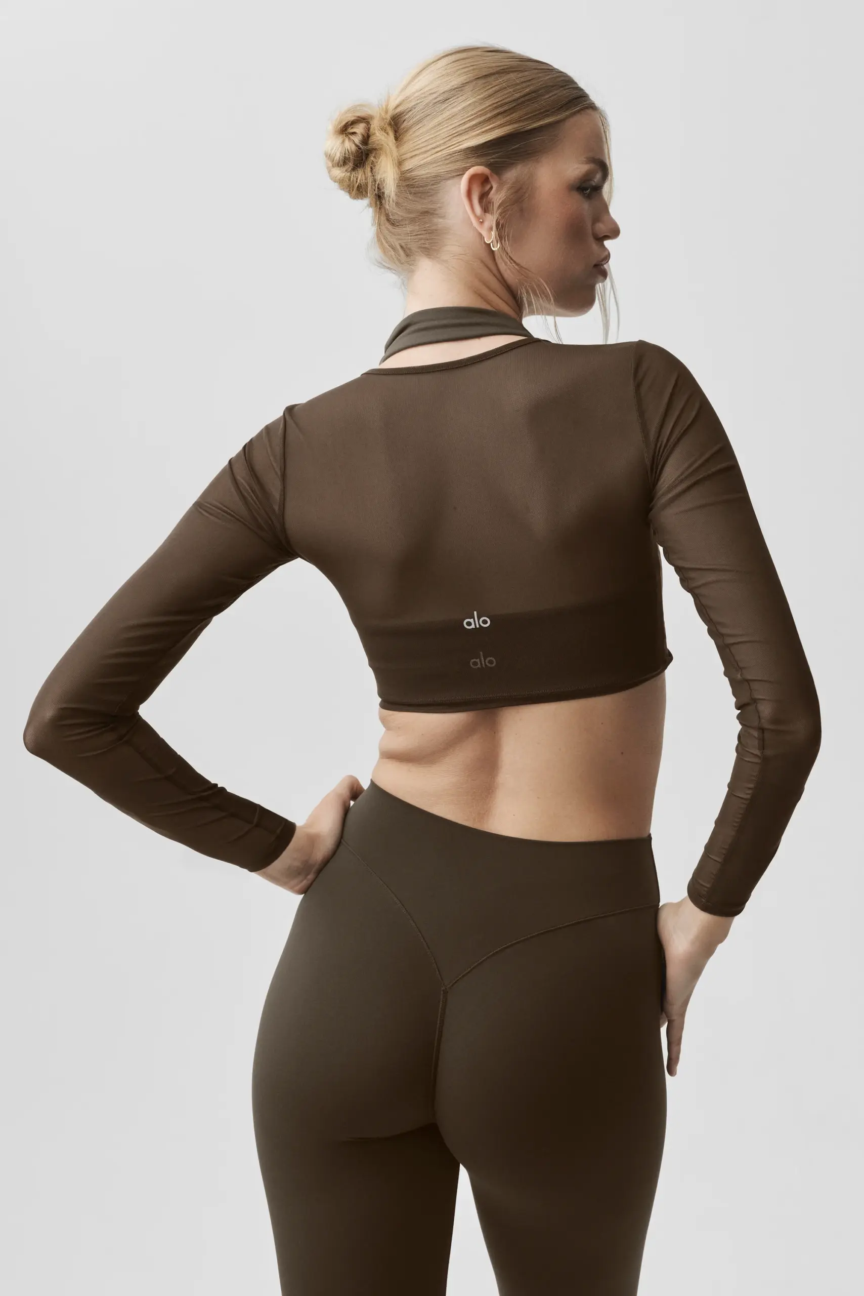 Mesh Knotty Long Sleeve - Espresso - Image 2