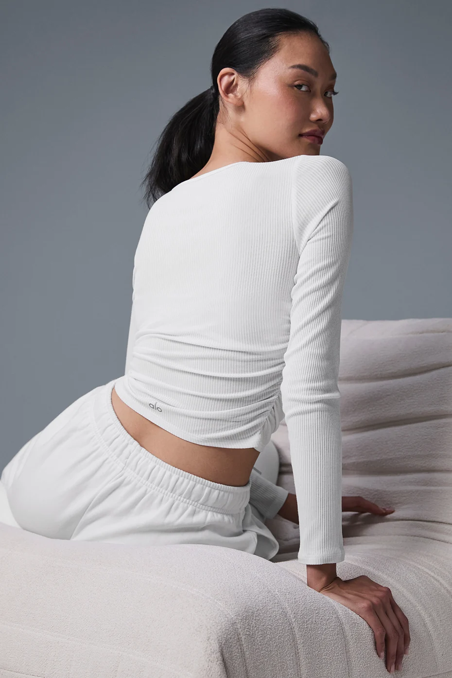 Gather Long Sleeve - White - Image 5