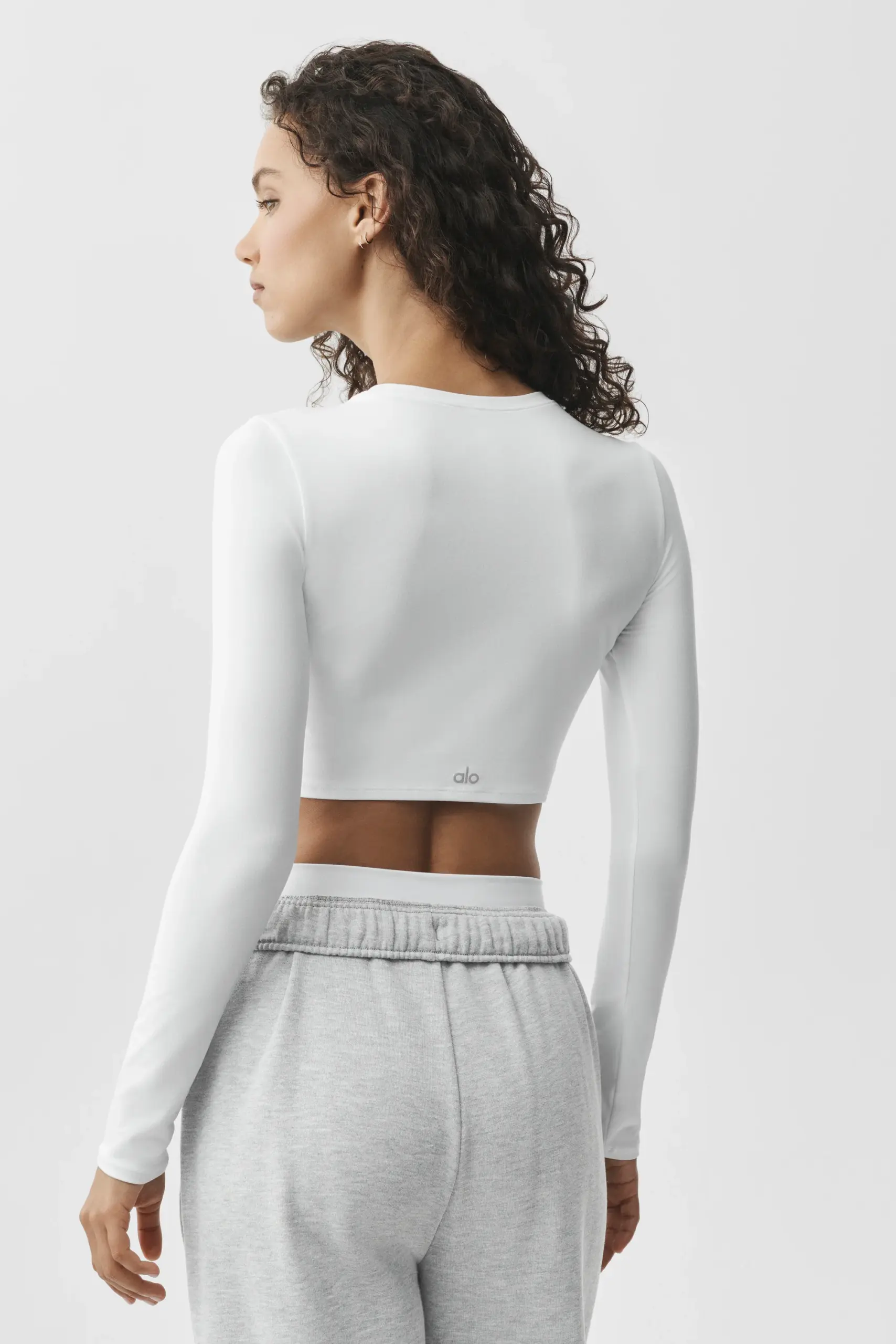 Alosoft Crop Finesse Long Sleeve - White - Image 2
