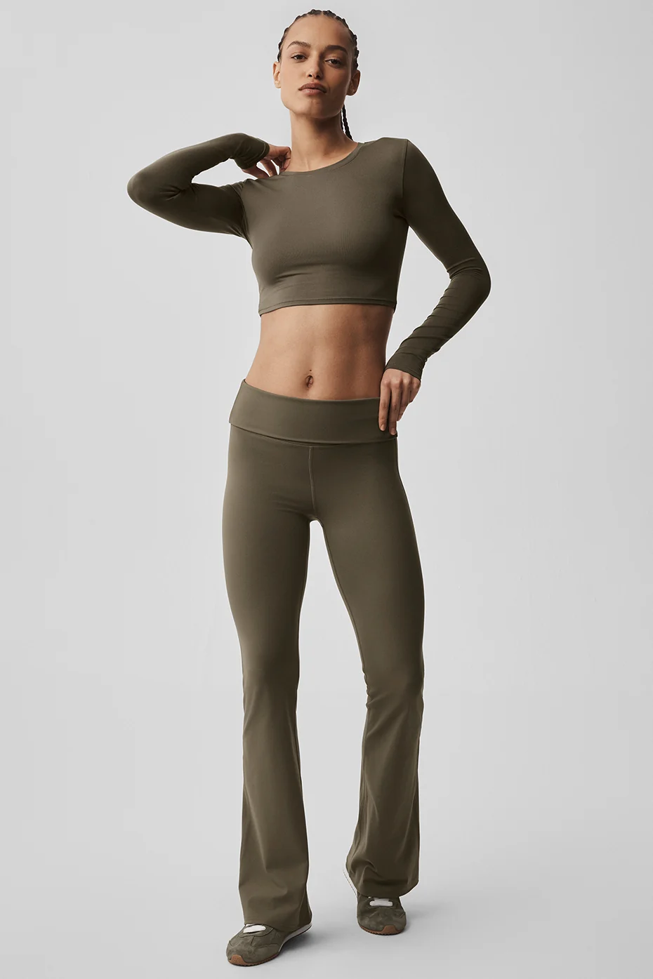 Alosoft Crop Finesse Long Sleeve - Olive Tree - Image 5