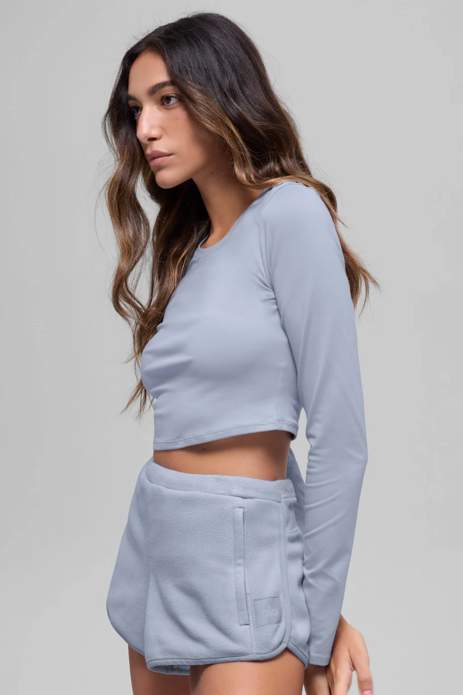 Alosoft Crop Finesse Long Sleeve - Winter Frost - Image 4