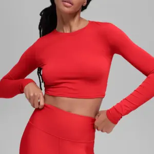 Alosoft Crop Finesse Long Sleeve - Bright Red