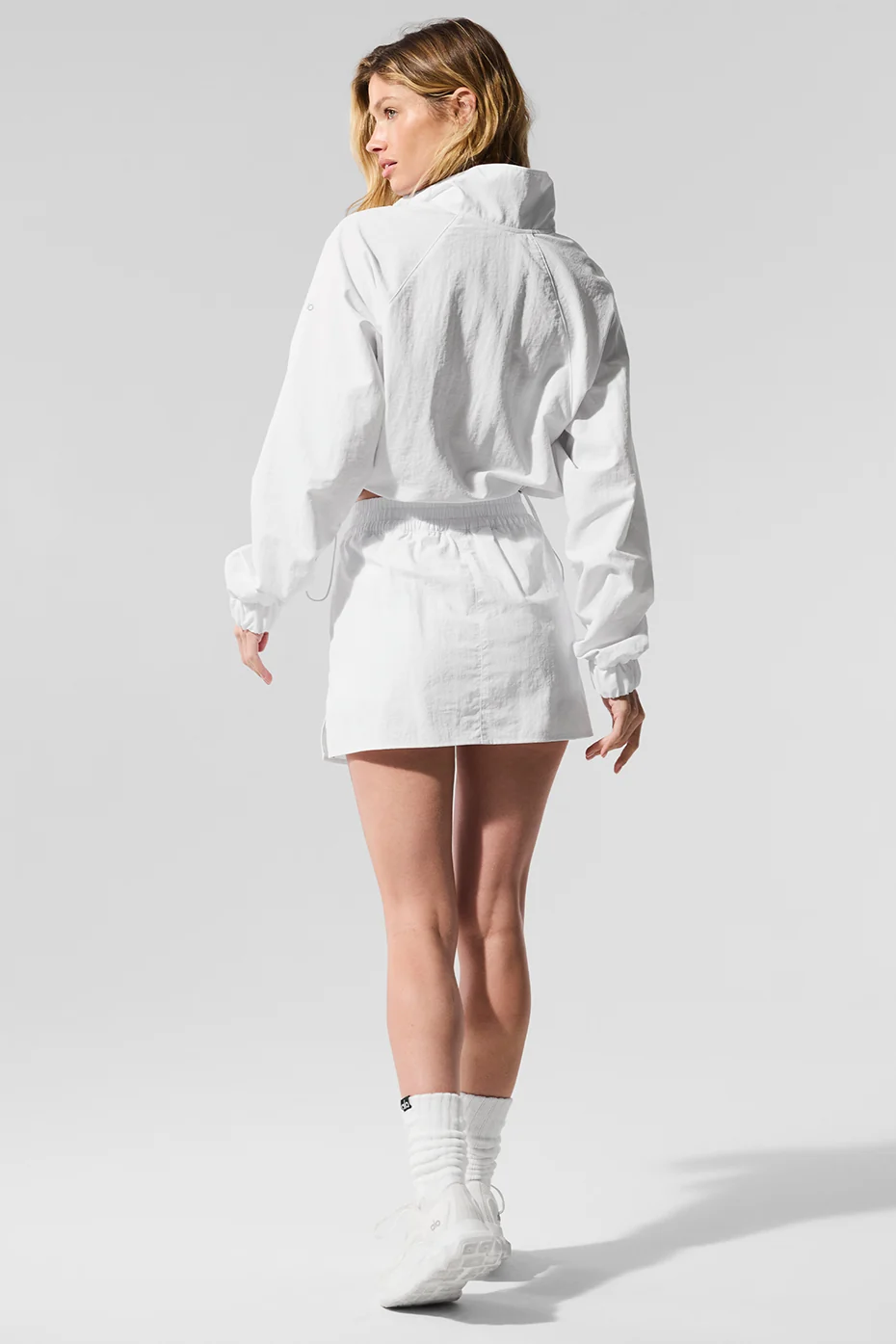 Cropped 1/4 Zip Alumni Pullover - White - Image 4
