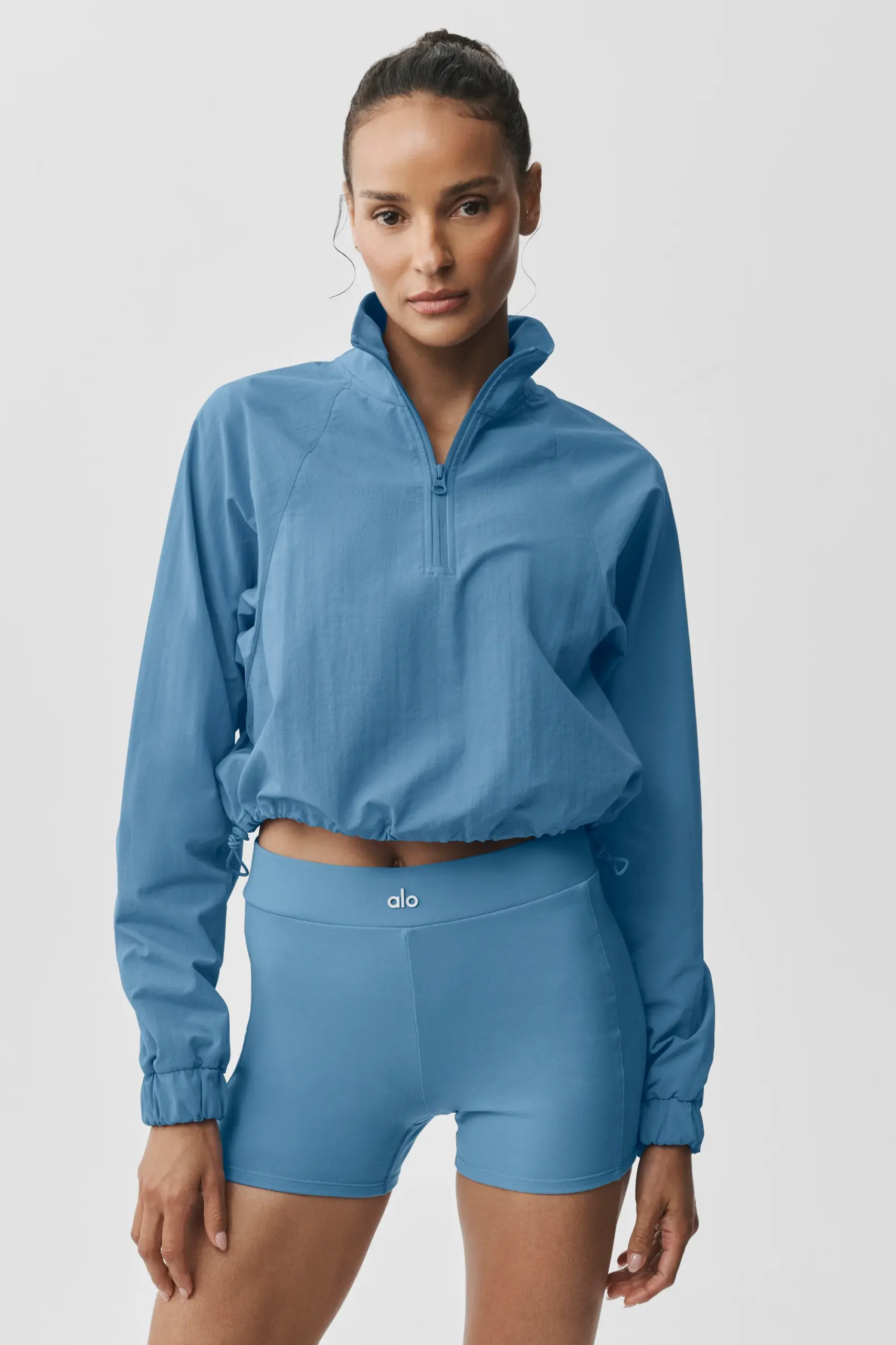 Cropped 1/4 Zip Alumni Pullover - California Blue - Image 3