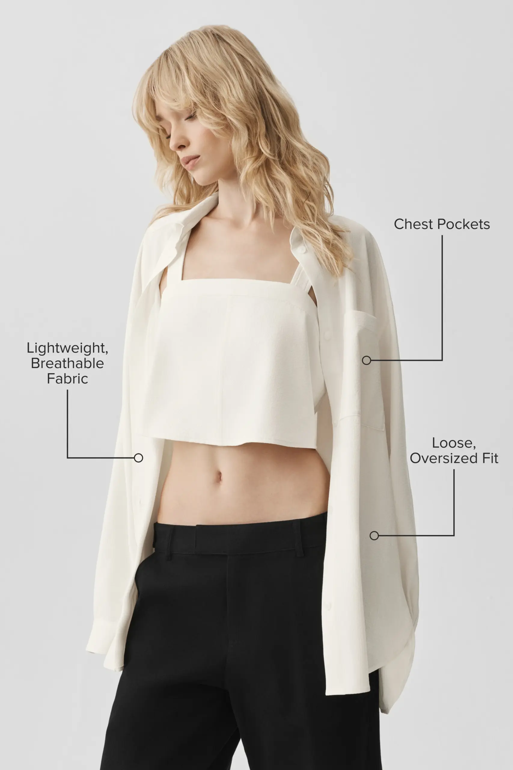Dreamscape Button Down Long Sleeve - Ivory - Image 2
