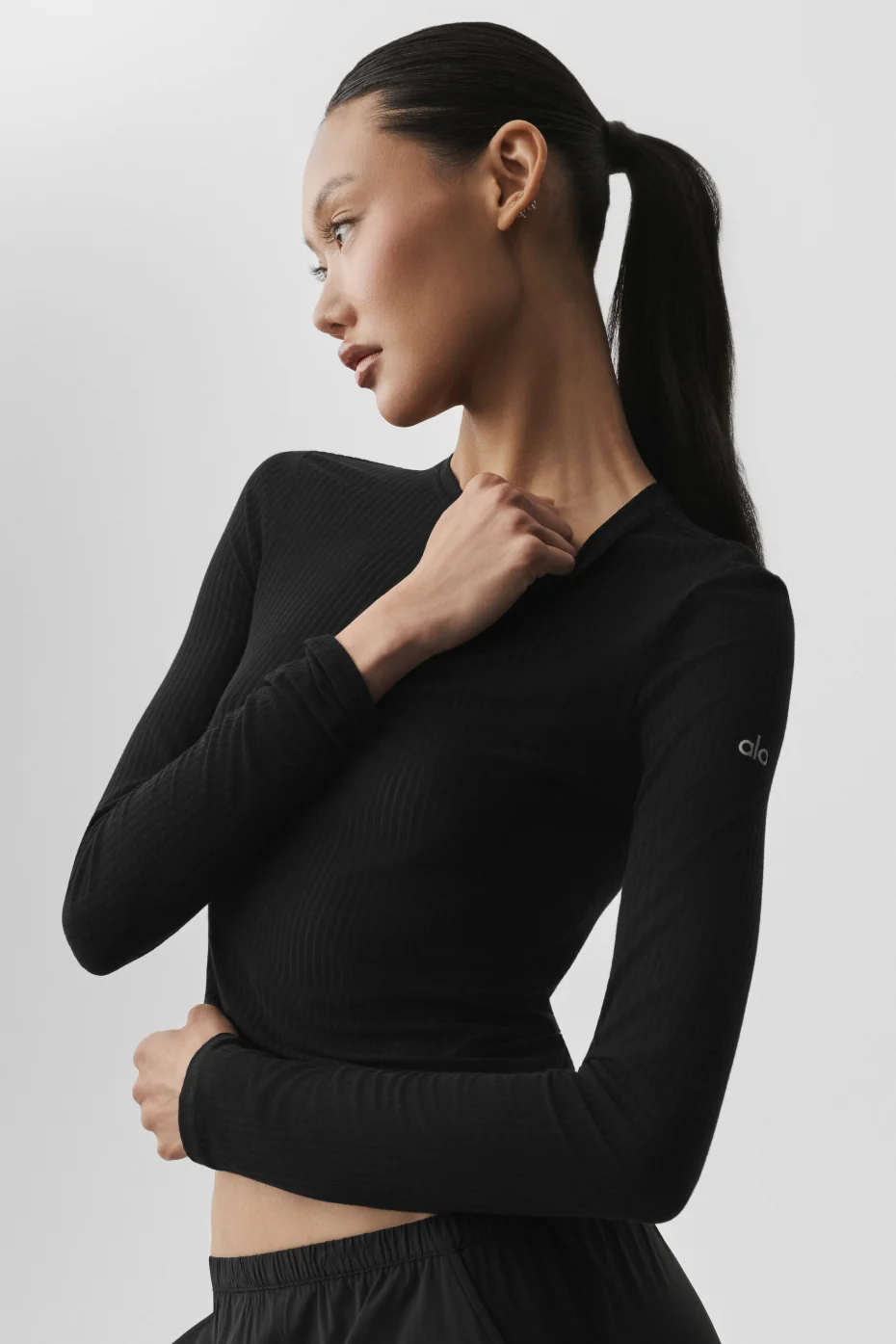 Ribbed Sea Coast Long Sleeve - Black - Image 4