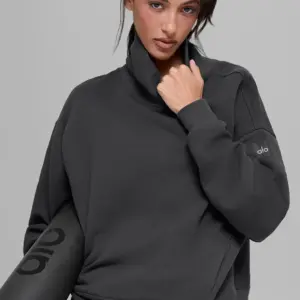 Hazy Mock Neck Pullover - Anthracite