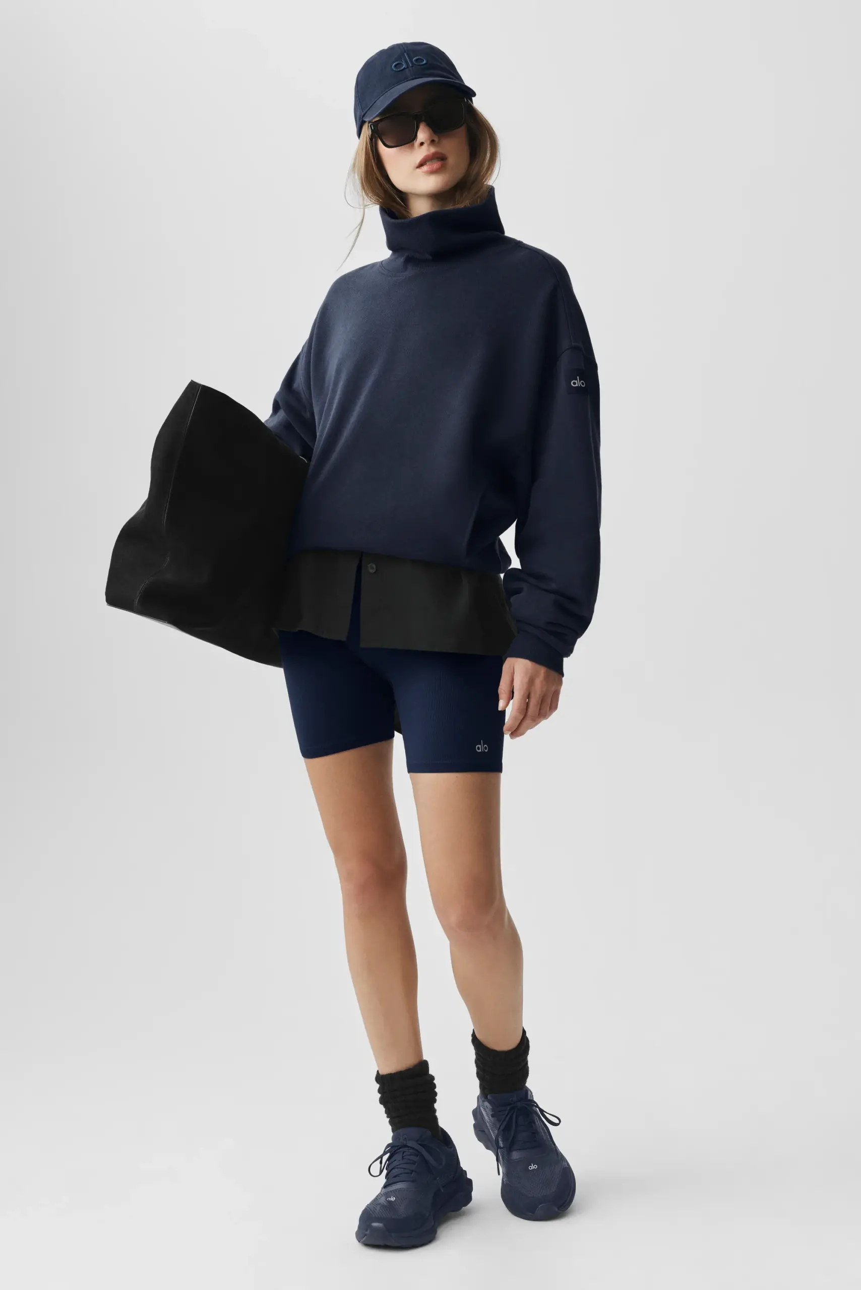Hazy Mock Neck Pullover - Navy - Image 5