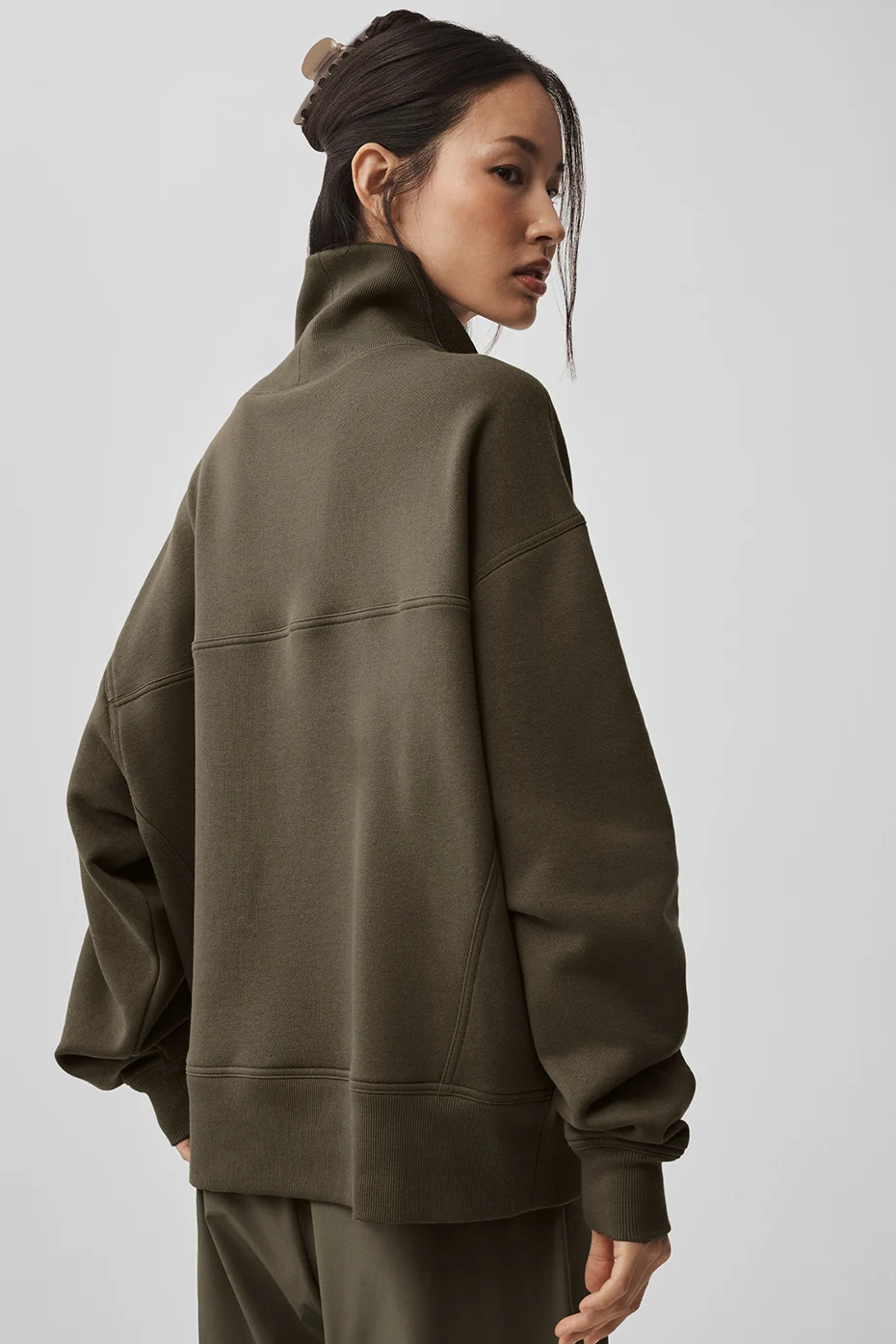 Hazy Mock Neck Pullover - Olive Tree - Image 2