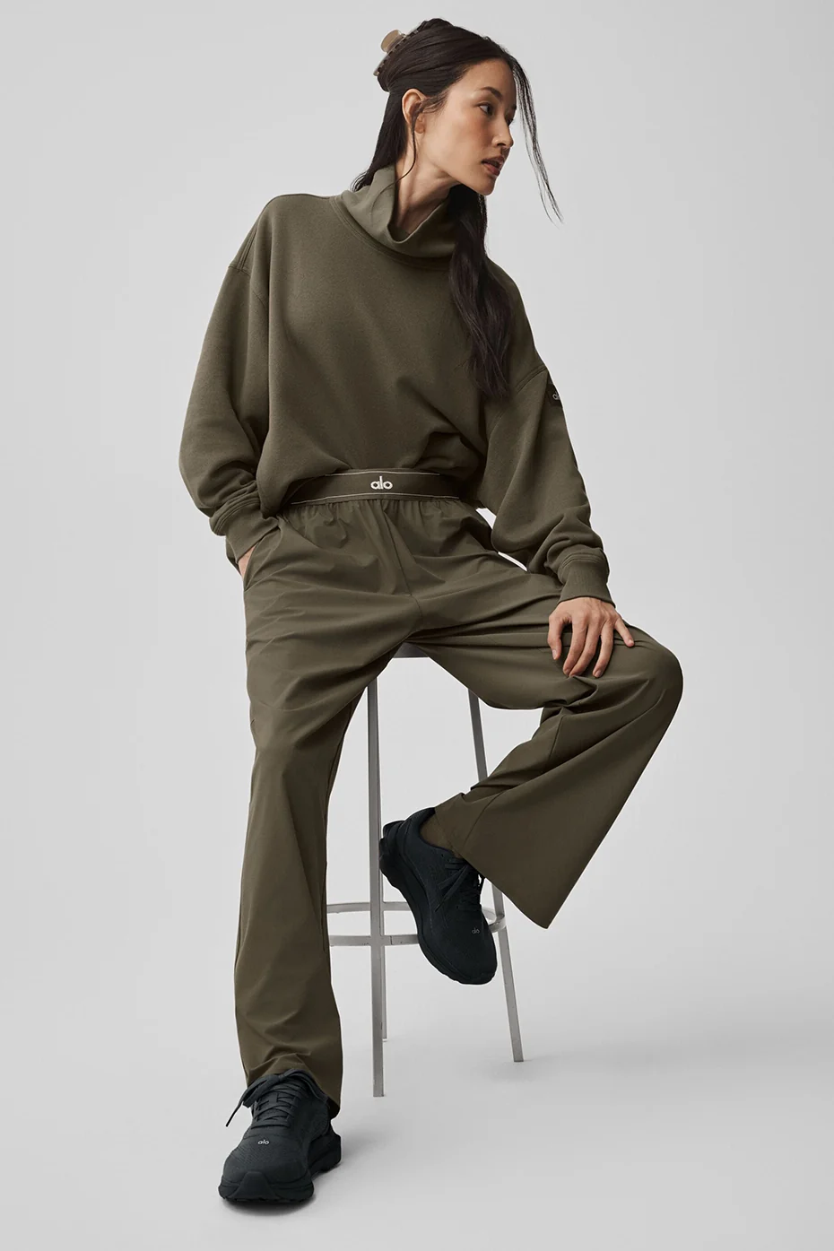 Hazy Mock Neck Pullover - Olive Tree - Image 4