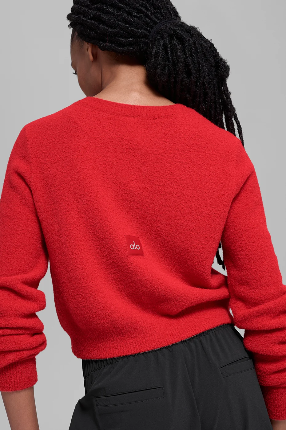 Snuggle Up Sweater Cropped Cardigan - Bright Red - Image 2