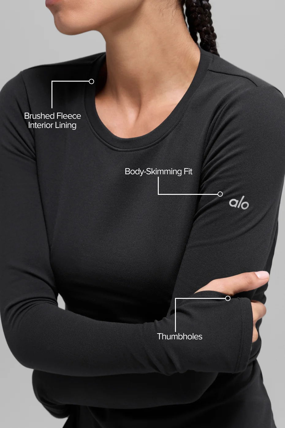 Airbrush Winter Warm Nocturne Long Sleeve - Black - Image 2