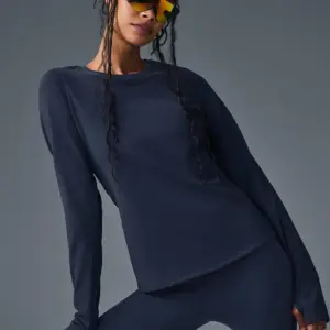 Airbrush Winter Warm Nocturne Long Sleeve - Navy