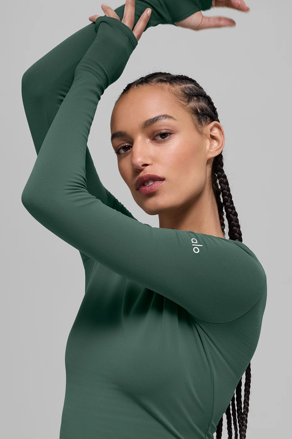 Airbrush Winter Warm Nocturne Long Sleeve - Clover Green - Image 3