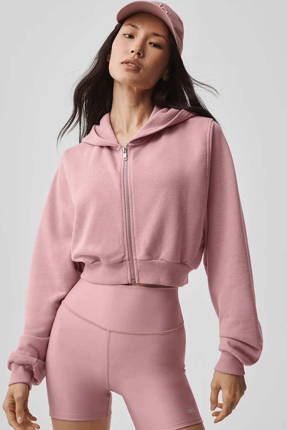 Sweet Escape Zip Up Hoodie - Vintage Pink - Image 4