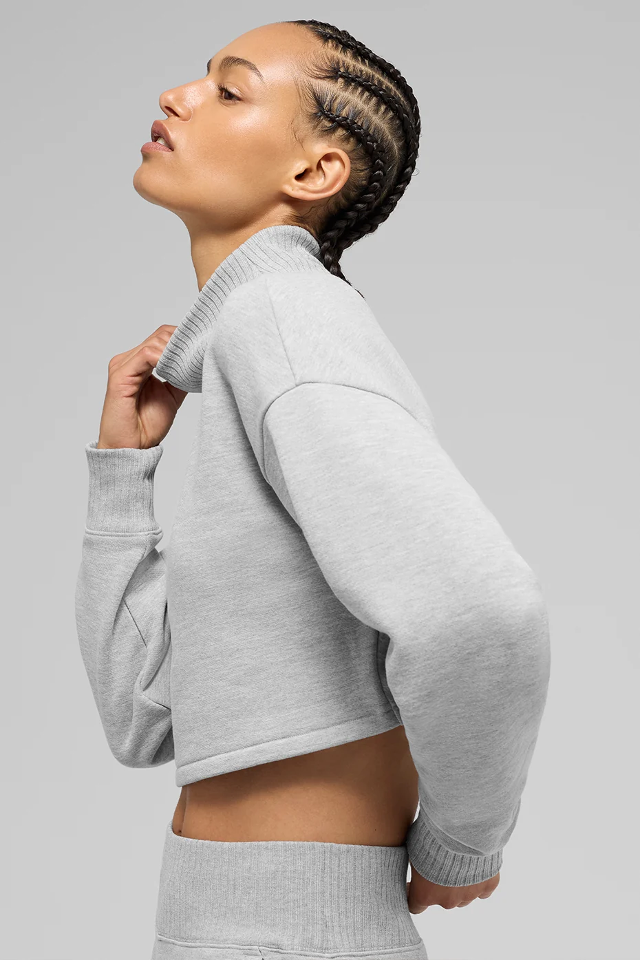 Cropped Serenity Coverup - Athletic Heather Grey - Image 3