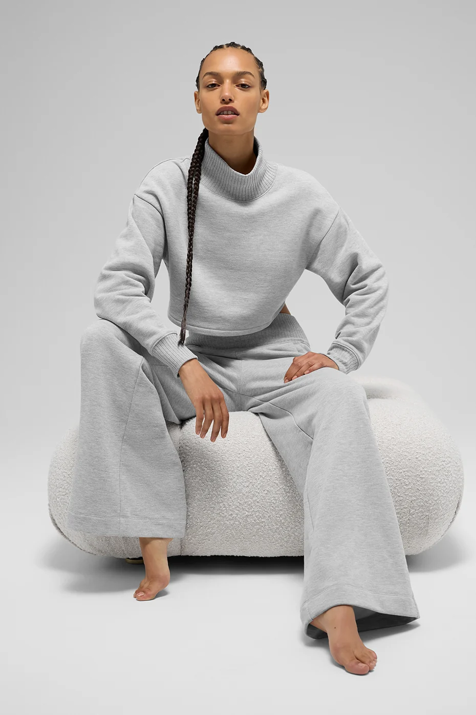 Cropped Serenity Coverup - Athletic Heather Grey - Image 5