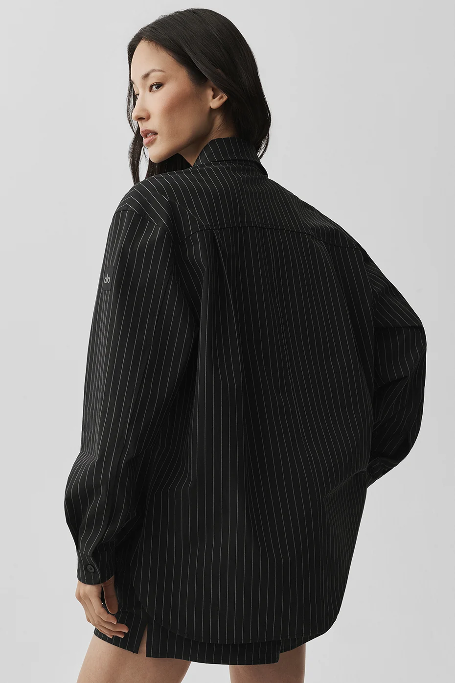Pinstripe Daylight Button Down Long Sleeve - Black/Titanium - Image 4