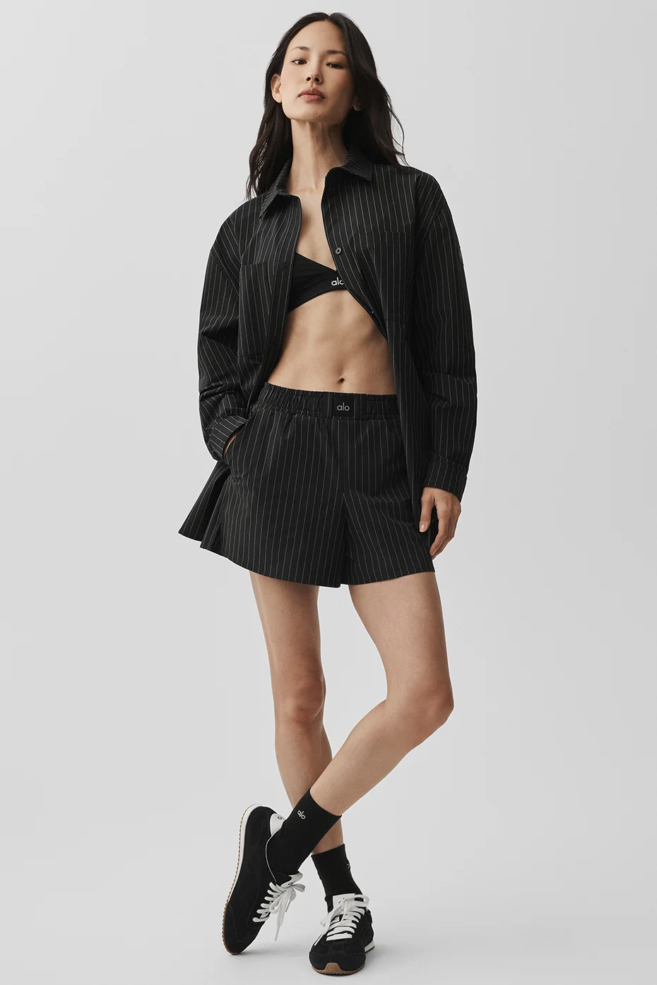 Pinstripe Daylight Button Down Long Sleeve - Black/Titanium - Image 5