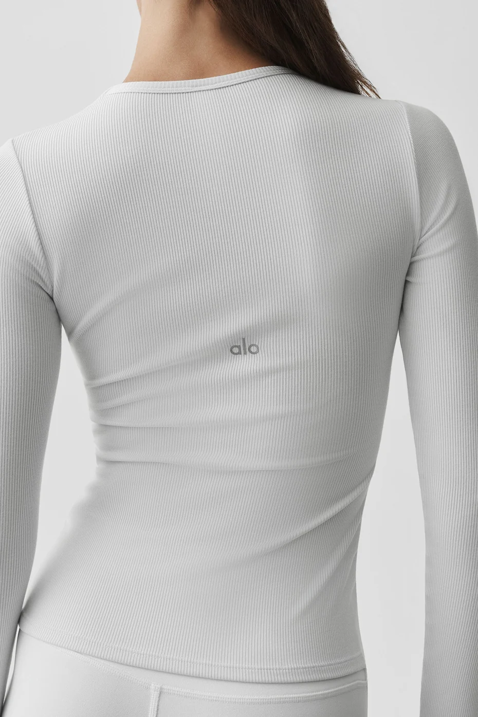 Ribbed Modal Long Sleeve - White - Image 4