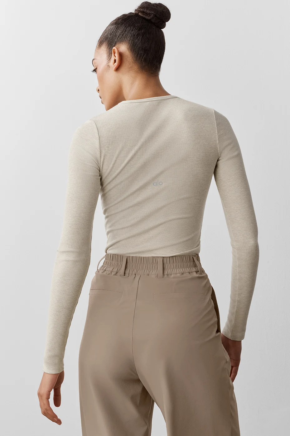 Ribbed Modal Long Sleeve - Oatmeal Heather - Image 2