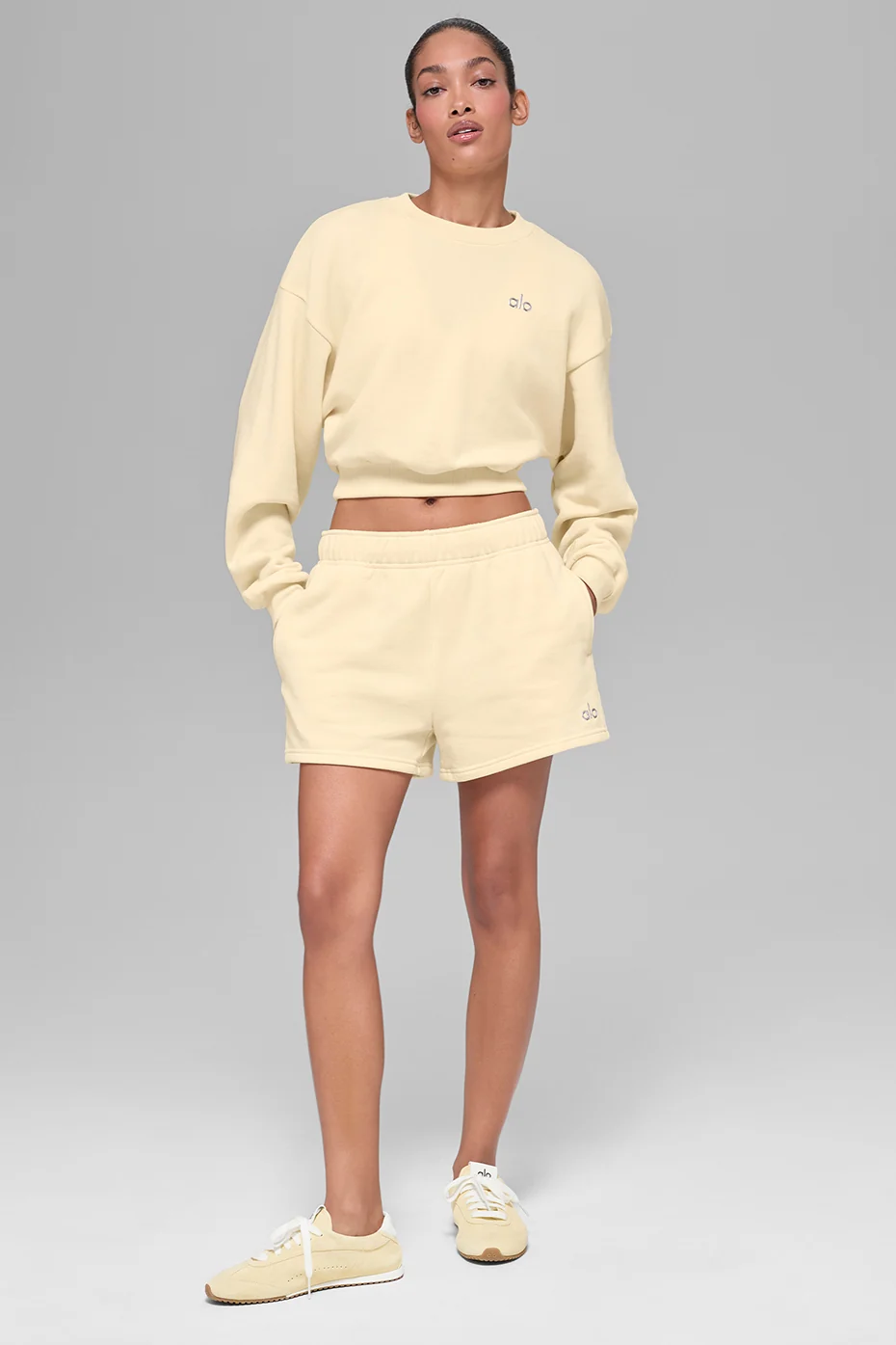 Cropped Accolade Crewneck - Candlelight Yellow - Image 6