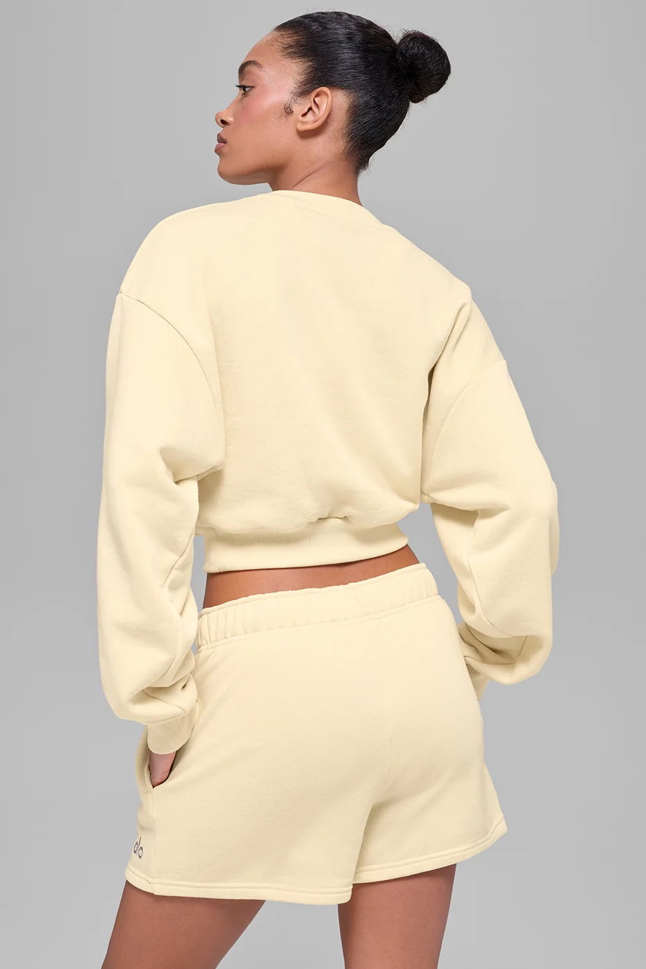 Cropped Accolade Crewneck - Candlelight Yellow - Image 2