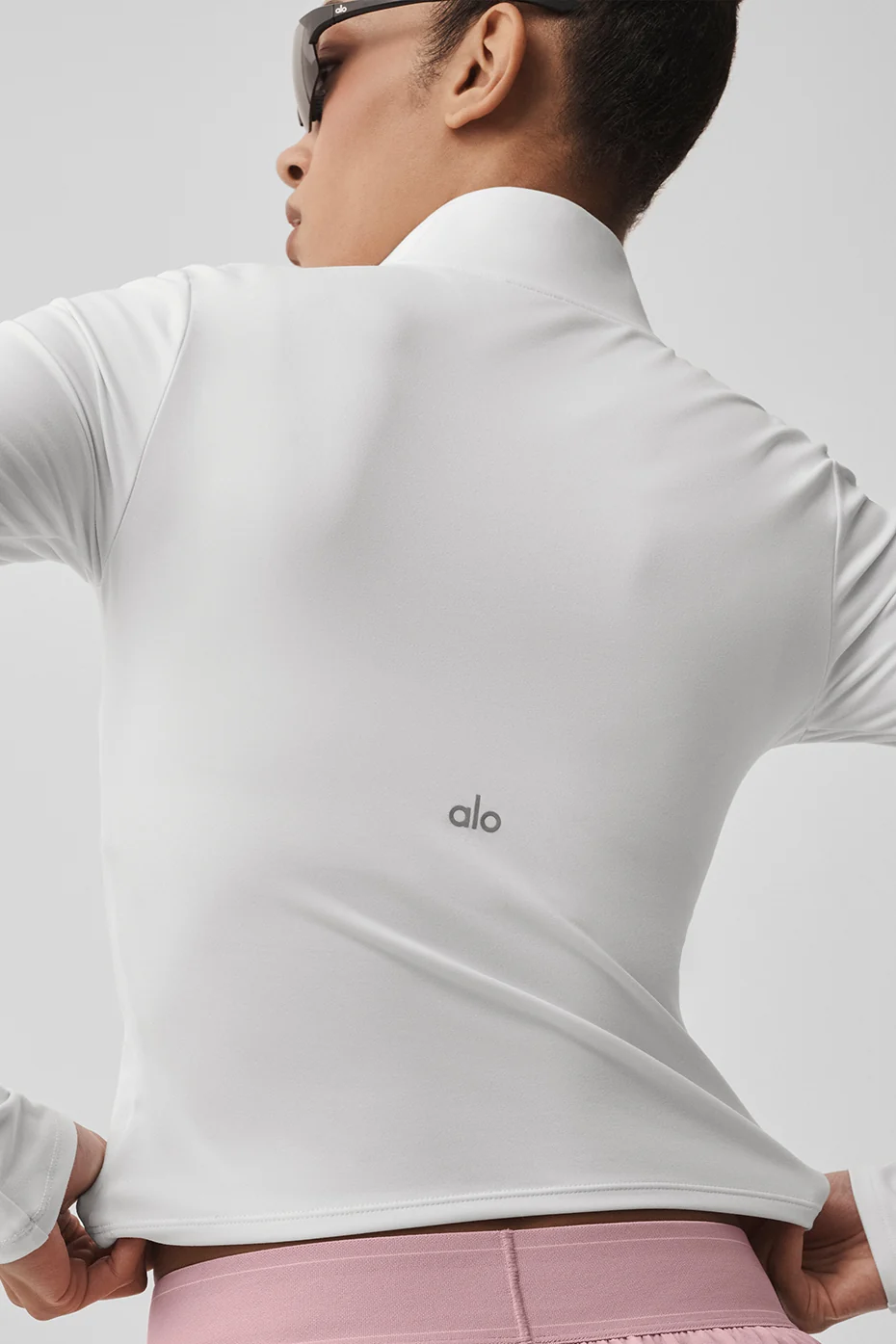 ALO Softsculpt Precision 1/4 Zip Long Sleeve - White - Image 4
