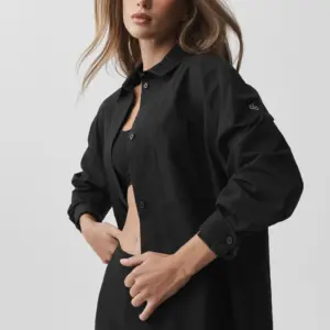 Cotton Real Deal Button Up Long Sleeve - Black