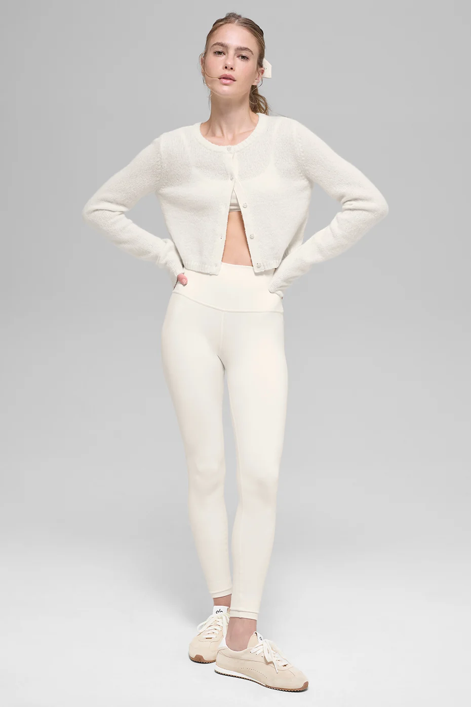 Wool Cashmere New Class Cropped Cardigan - Ivory - Image 5