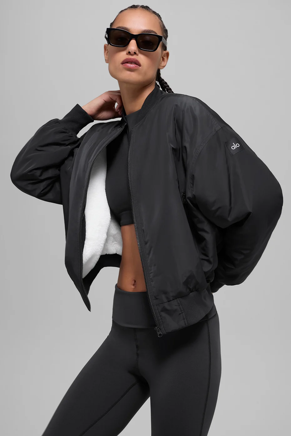 Faux Fur Urbanite Bomber - Black/Ivory - Image 3