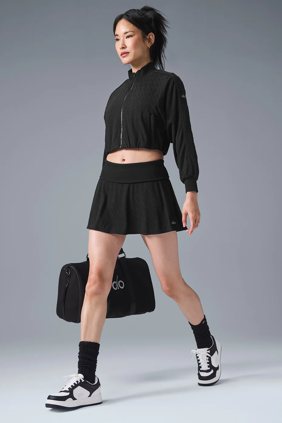 Cropped Doubles Only Full Zip Jacket - Black - Image 3
