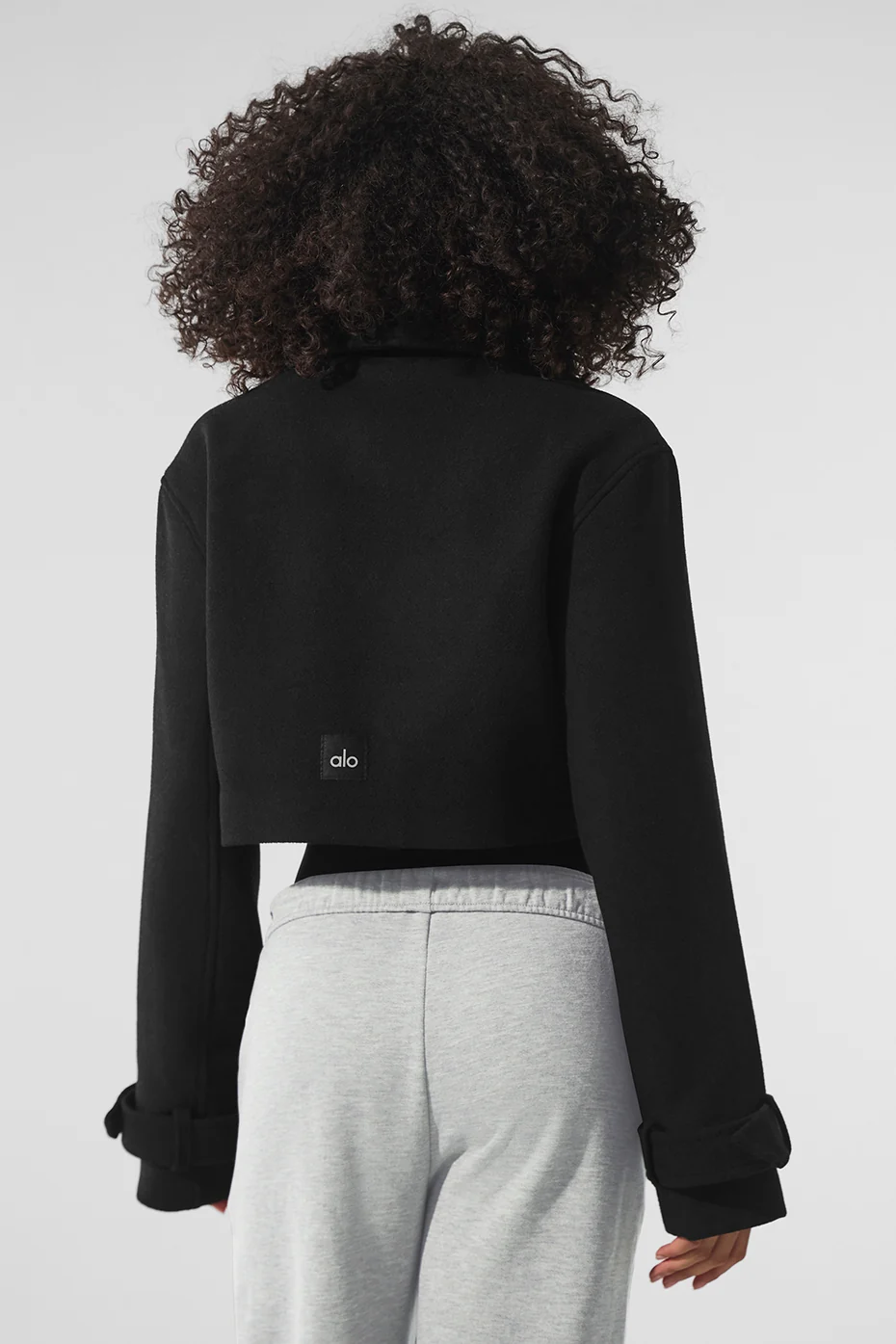 Wool Cropped Metro Trench - Black - Image 3