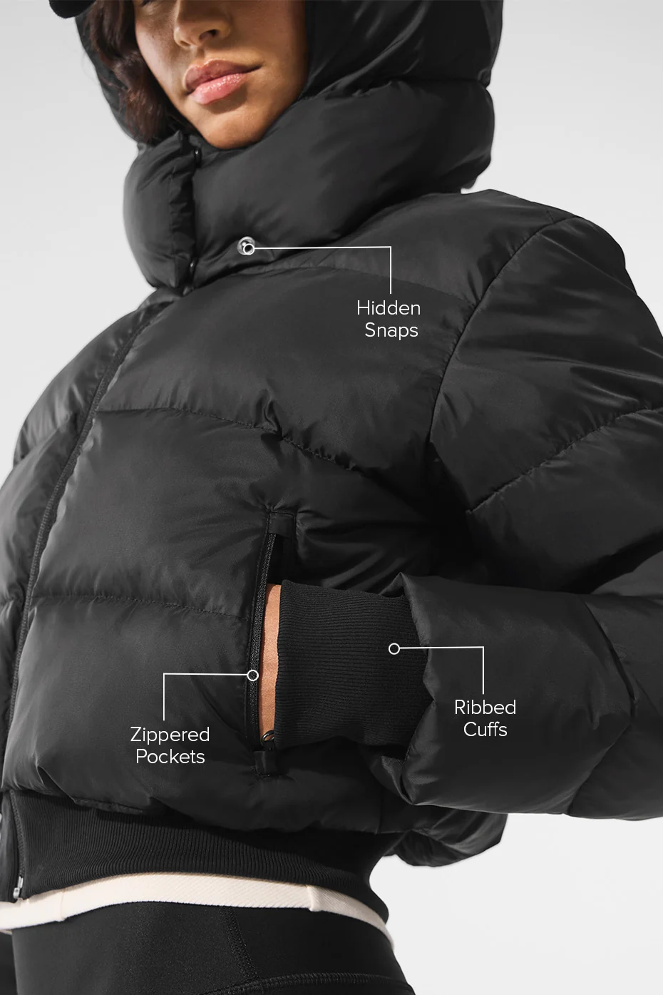 Foxy Puffer Jacket - Black - Image 2