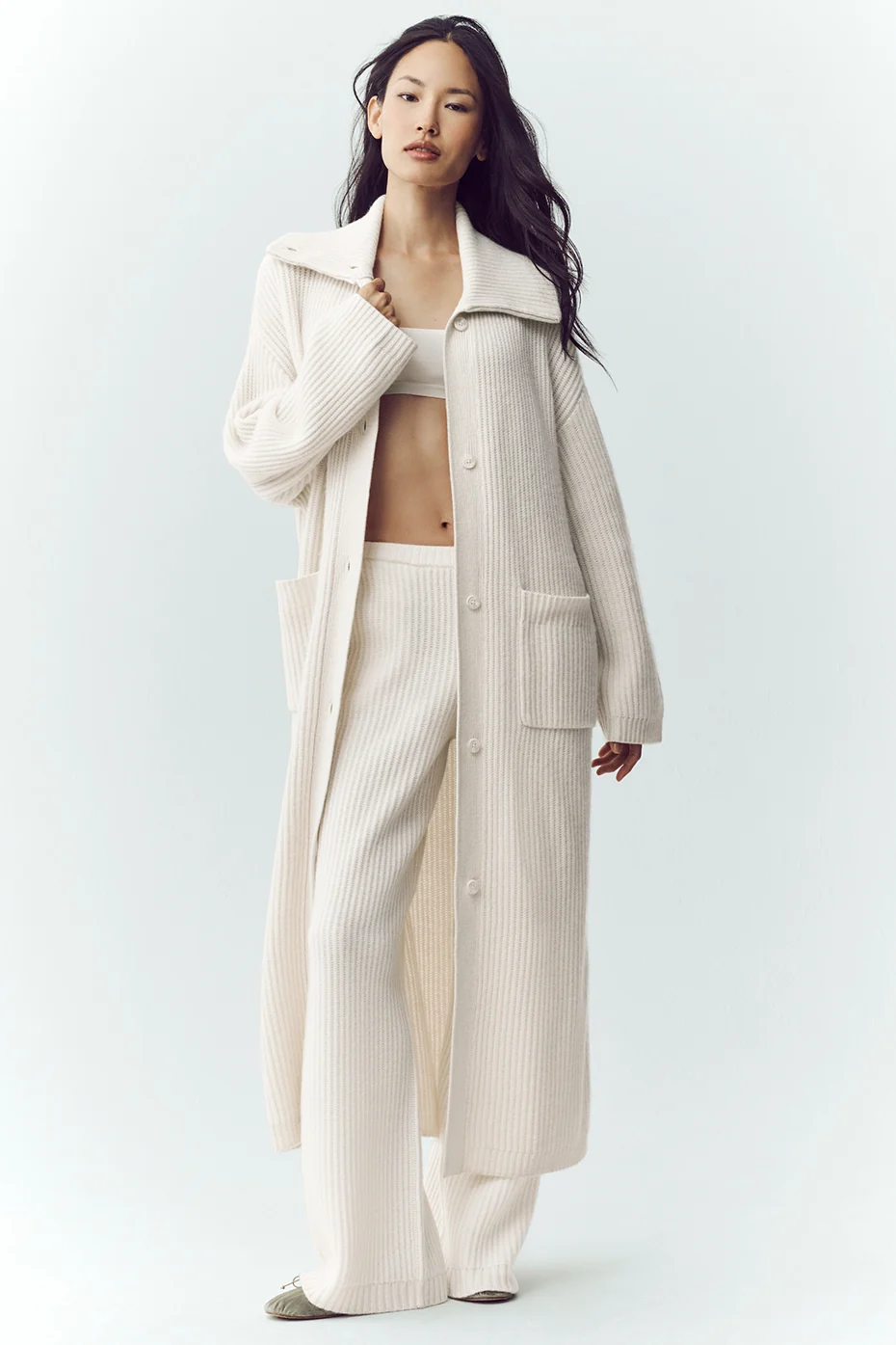 Cashmere Northstar Long Cardigan - Ivory