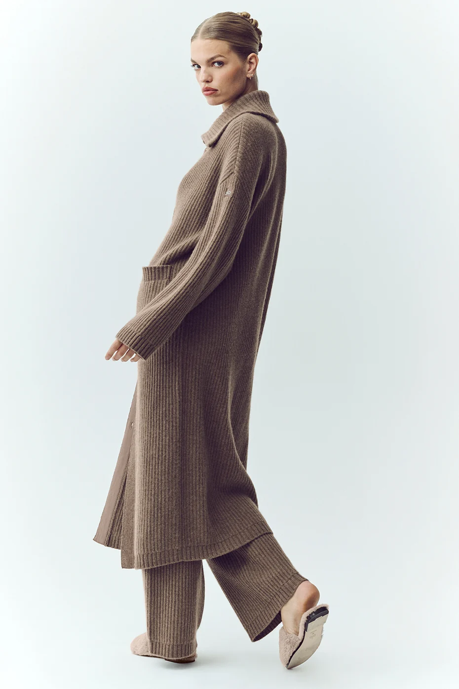Cashmere Northstar Long Cardigan - Alpine Cocoa Heather - Image 4