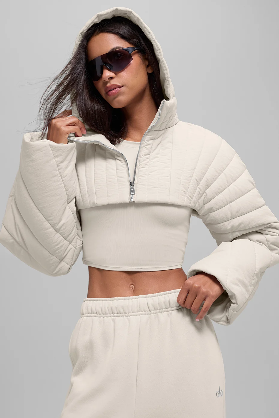 Quilted Starlight Puffer Shrug - Bone - Image 3
