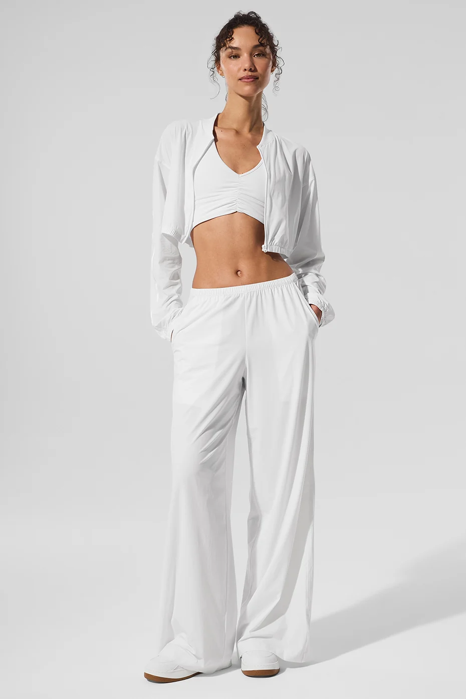 Cropped Breezy Full-Zip Cover Up - White - Image 5