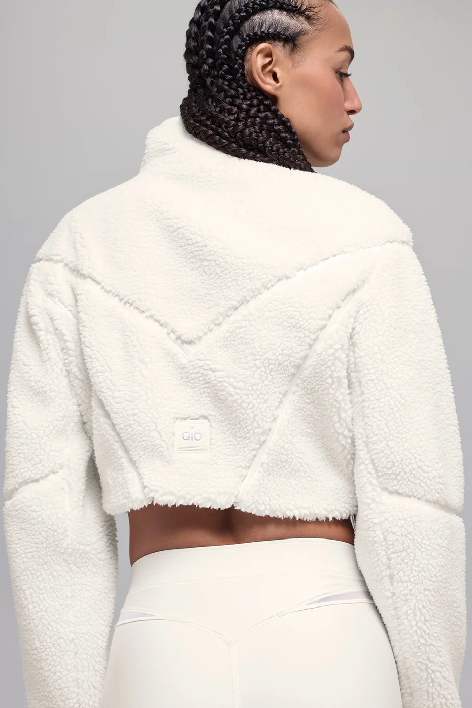 Sherpa Cropped Slope Side Jacket - Ivory - Image 2