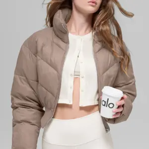 Cropped Atmosphere Puffer - Chai Latte