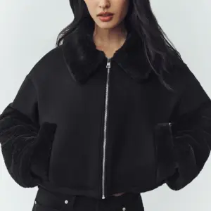 Wool Blend Nightfall Bomber - Black