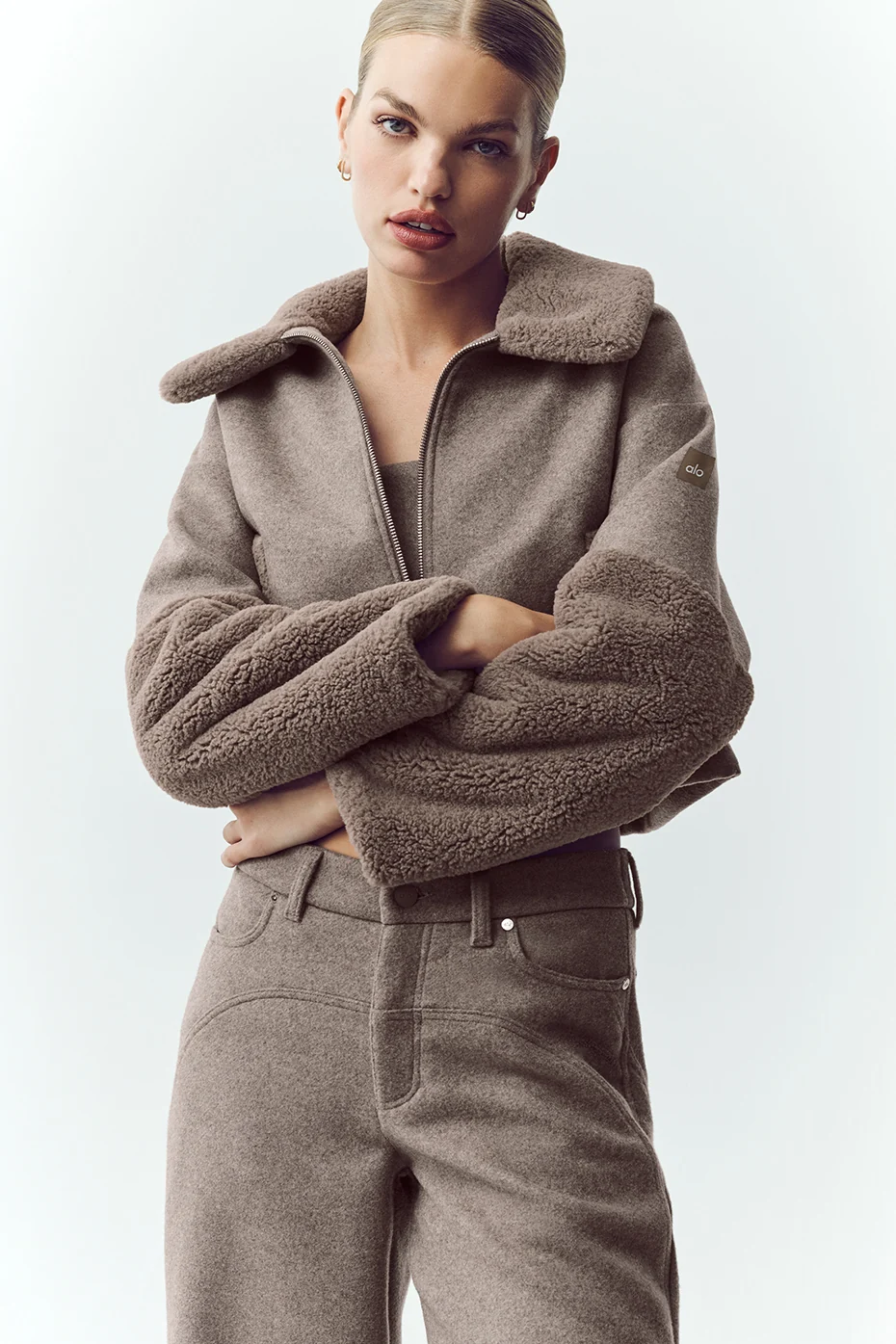 Wool Blend Nightfall Bomber - Alpine Cocoa Heather