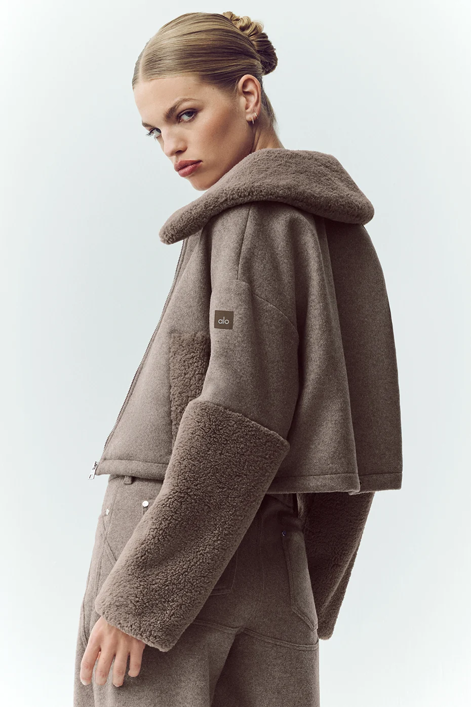 Wool Blend Nightfall Bomber - Alpine Cocoa Heather - Image 3