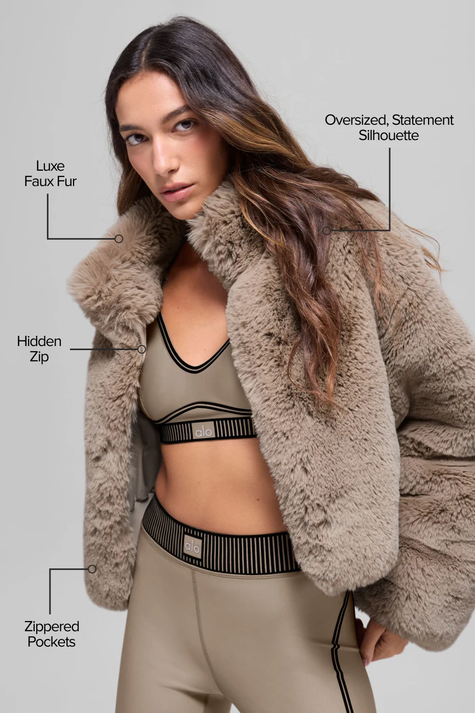 Faux Fur Allure Jacket - Oat - Image 2